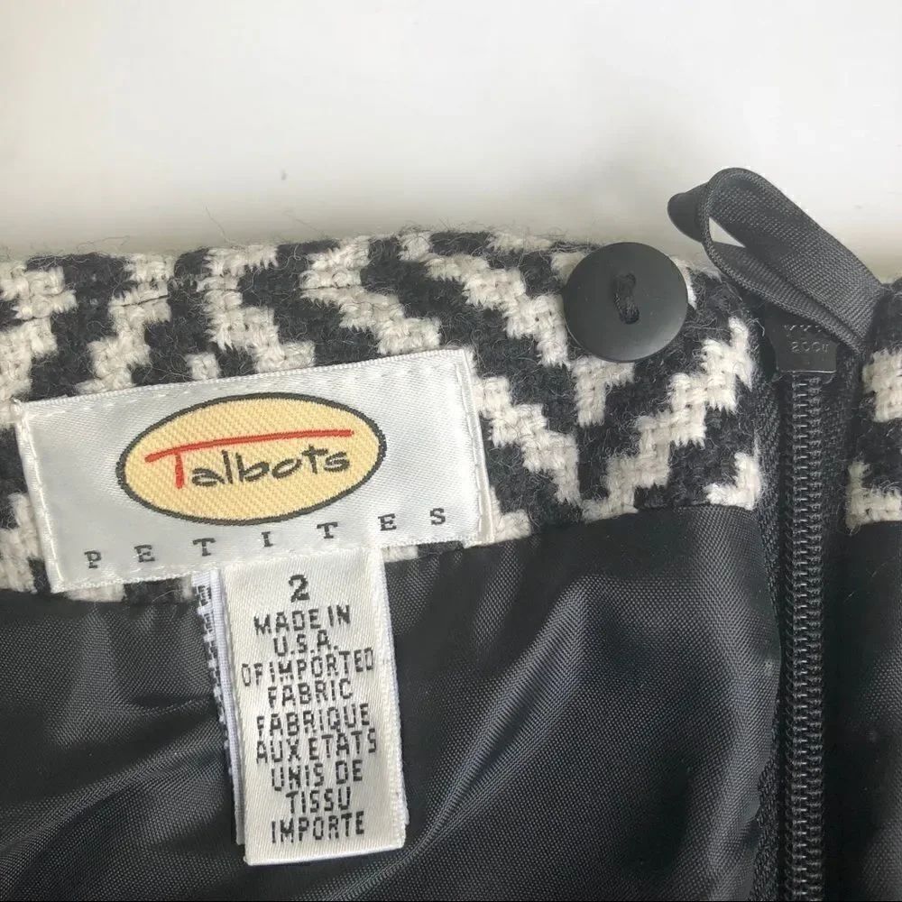 TALBOTS WOOL TWEED V DESIGN LINED SKIRT - Picture 4 of 6